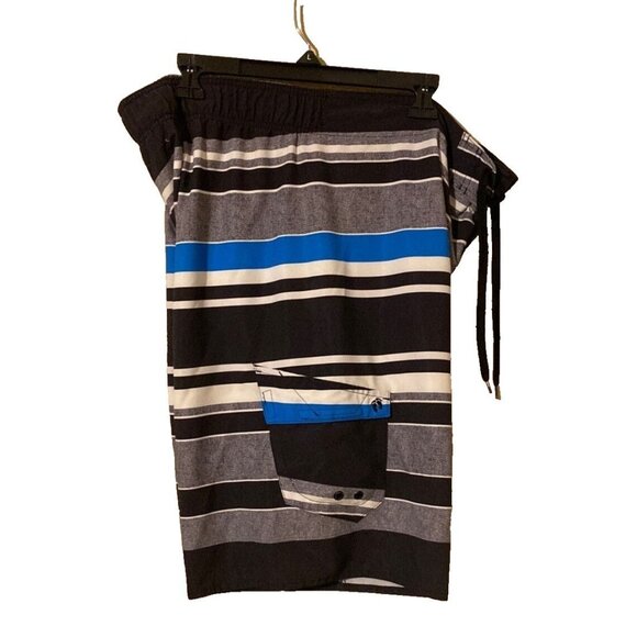 Hang Ten Mesh Lined Drawstring Board Shorts Swim Trunks Striped‎ Men's Size XL - Picture 4 of 10